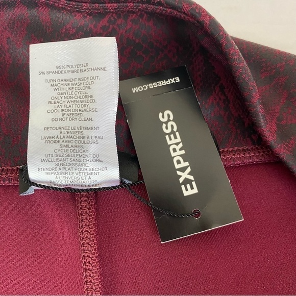 Express Red/Black Snakeskin Print Ponte Knit Leggings Size L - Picture 7 of 8